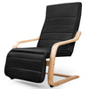 Artiss Fabric Armchair with Adjustable Footrest - Black
