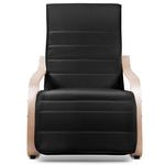Artiss Fabric Armchair with Adjustable Footrest - Black