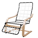 Artiss Fabric Armchair with Adjustable Footrest - Black