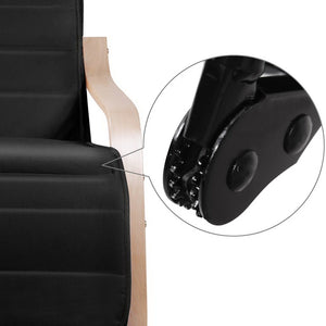 Artiss Fabric Armchair with Adjustable Footrest - Black