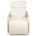 Artiss Fabric Rocking Armchair with Adjustable Footrest - Beige