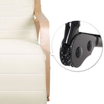 Artiss Fabric Rocking Armchair with Adjustable Footrest - Beige