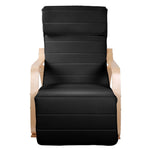 Artiss Fabric Rocking Armchair with Adjustable Footrest - Black