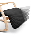 Artiss Fabric Rocking Armchair with Adjustable Footrest - Black