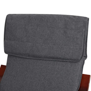 Artiss Fabric Rocking Armchair with Adjustable Footrest - Charcoal