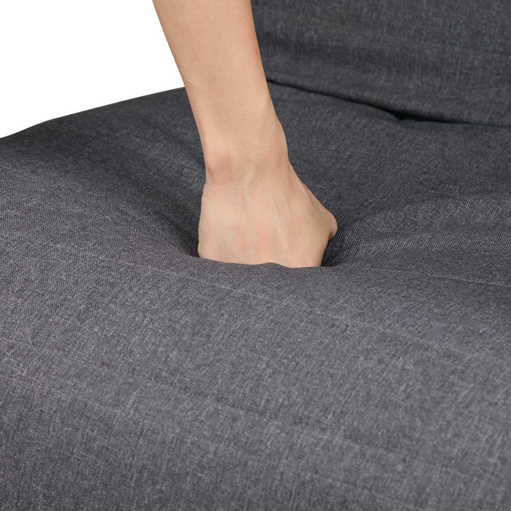 Artiss Fabric Rocking Armchair with Adjustable Footrest - Charcoal