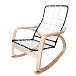 Artiss Wooden Armchair with Foot Stool - Beige