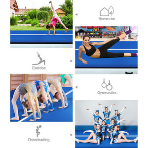 Everfit 8X2X0.3M Airtrack Inflatable Air Track Tumbling Floor Mat with Pump Home Gymnastics Gym