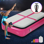 Everfit 1M Inflatable Air Track Board Tumbling Mat with Pump Airtrack Floor Gymnastics Pink