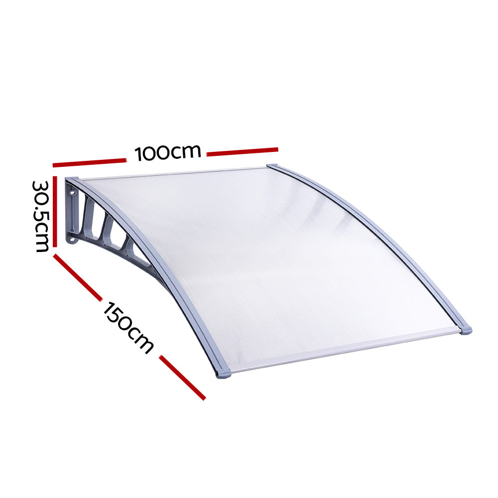 Instahut Window Door Awning Door Canopy Outdoor Patio Sun Shield 1.5mx1m DIY