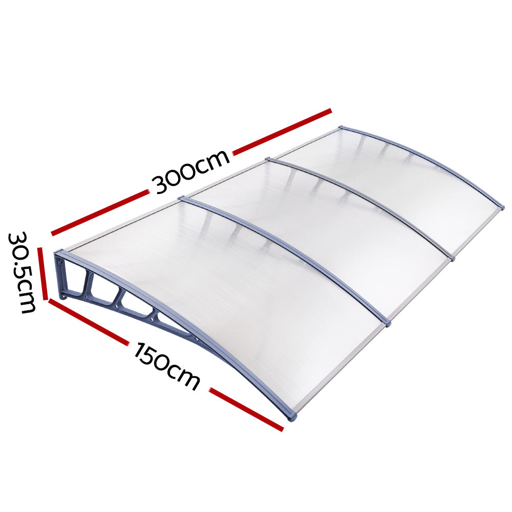 Instahut Window Door Awning Door Canopy Outdoor Patio Sun Shield 1.5mx3m DIY