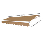 Instahut 3M x 2.5M Outdoor Folding Arm Awning - Beige