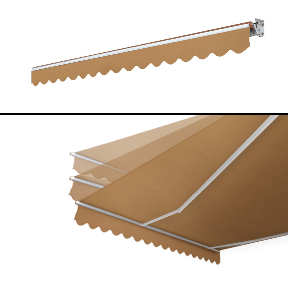 Instahut 4M x 2.5M Outdoor Folding Arm Awning - Beige
