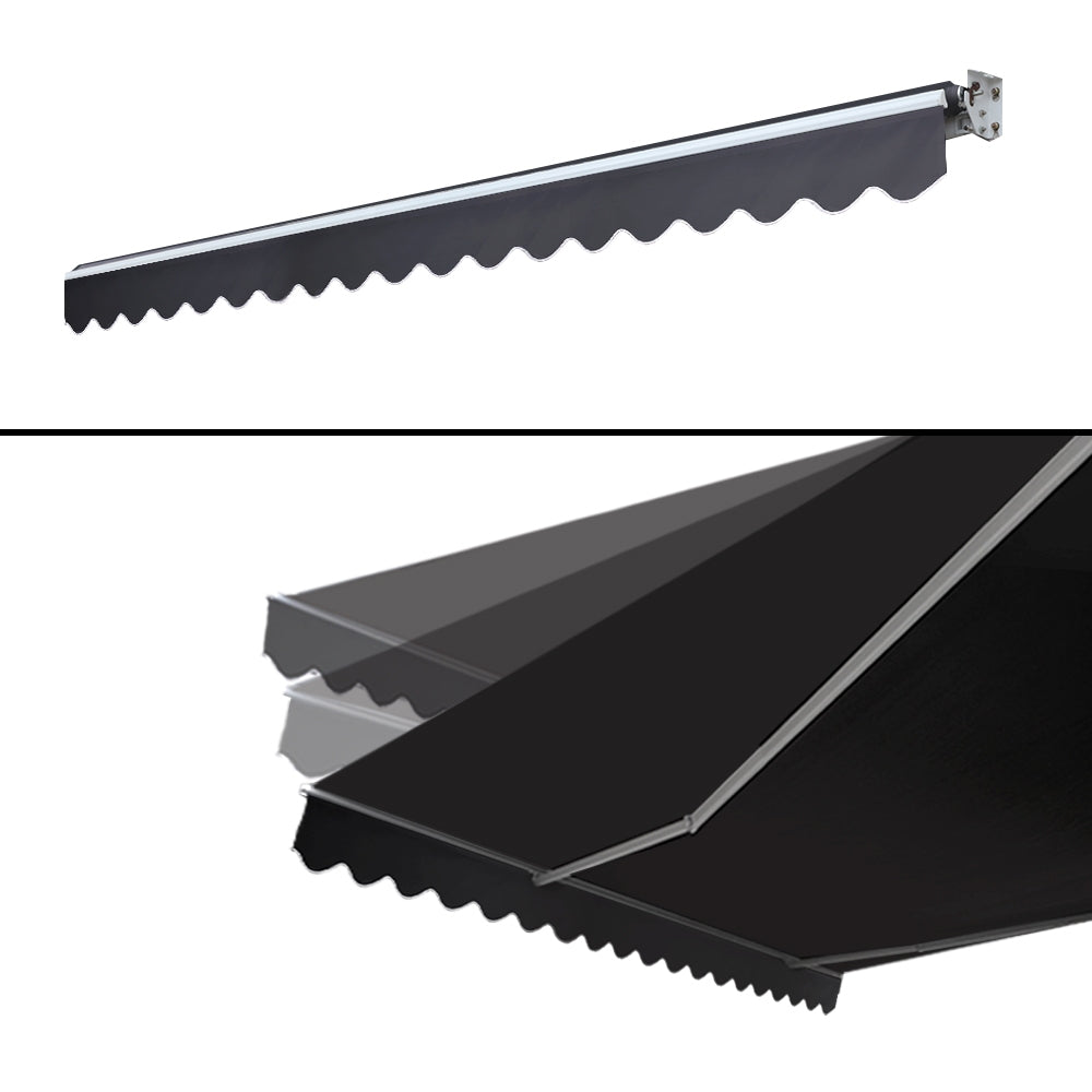 Instahut 5M x 3M Outdoor Folding Arm Awning - Grey