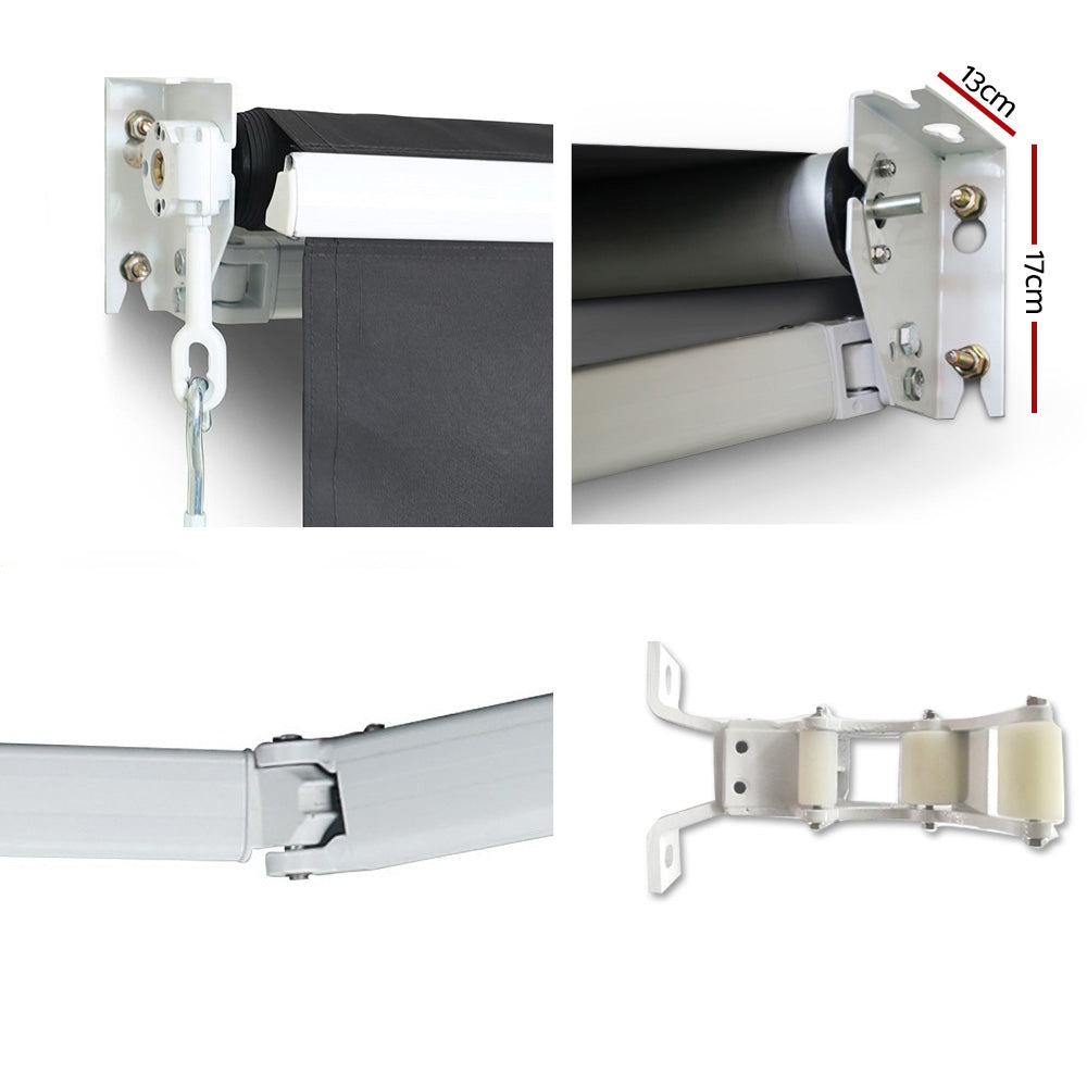 Instahut 5M x 3M Outdoor Folding Arm Awning - Grey