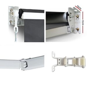Instahut 5M x 3M Outdoor Folding Arm Awning - Grey