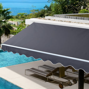 Instahut 5M x 3M Outdoor Folding Arm Awning - Grey