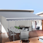 Instahut Motorised 3x2.5m Folding Arm Awning - Pearl Grey