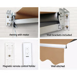 Instahut Motorised 4x3m Folding Arm Awning - Beige