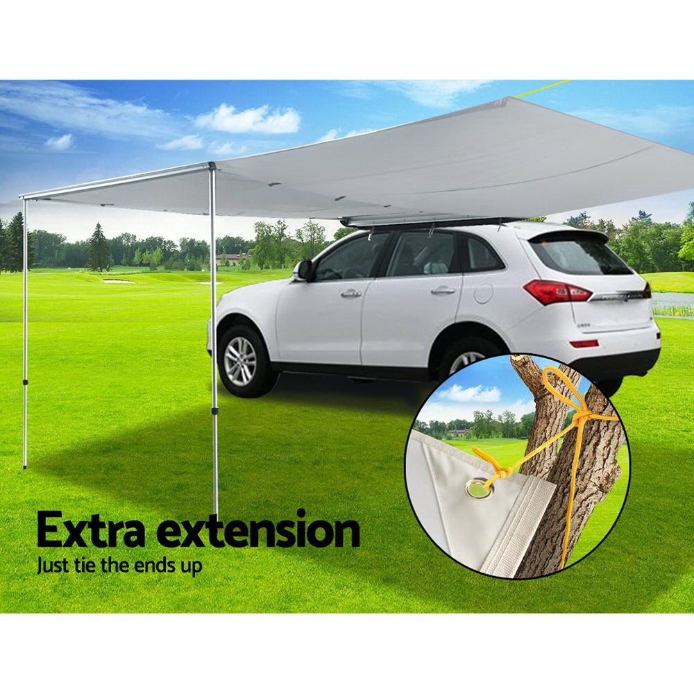 Weisshorn Car Shade Awning 2 X 3M W/ Extension 3 X 2M   Grey