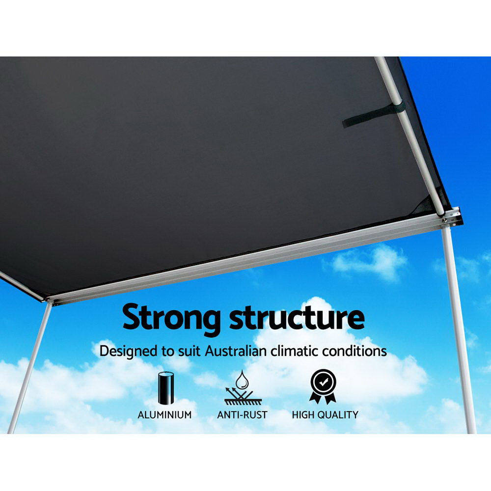 Car Shade Awning 2.5 x 3M - Charcoal Black