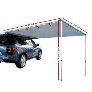 Weisshorn Car Shade Awning 2.5 x 3m - Grey