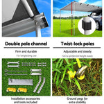 Weisshorn Car Shade Awning 2.5 x 3m - Grey