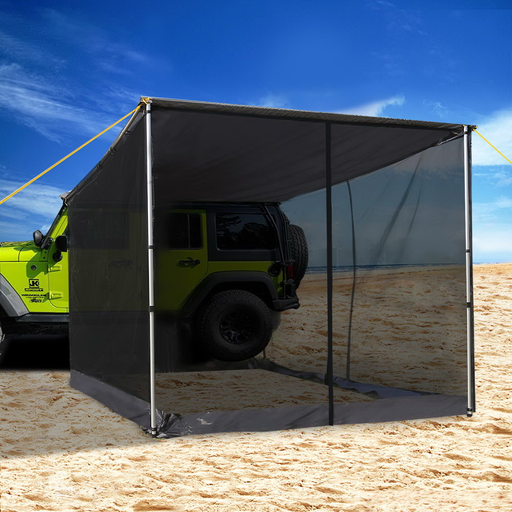 Weisshorn Car Shade Awning & mesh Screen 2.5 x 3m - Grey