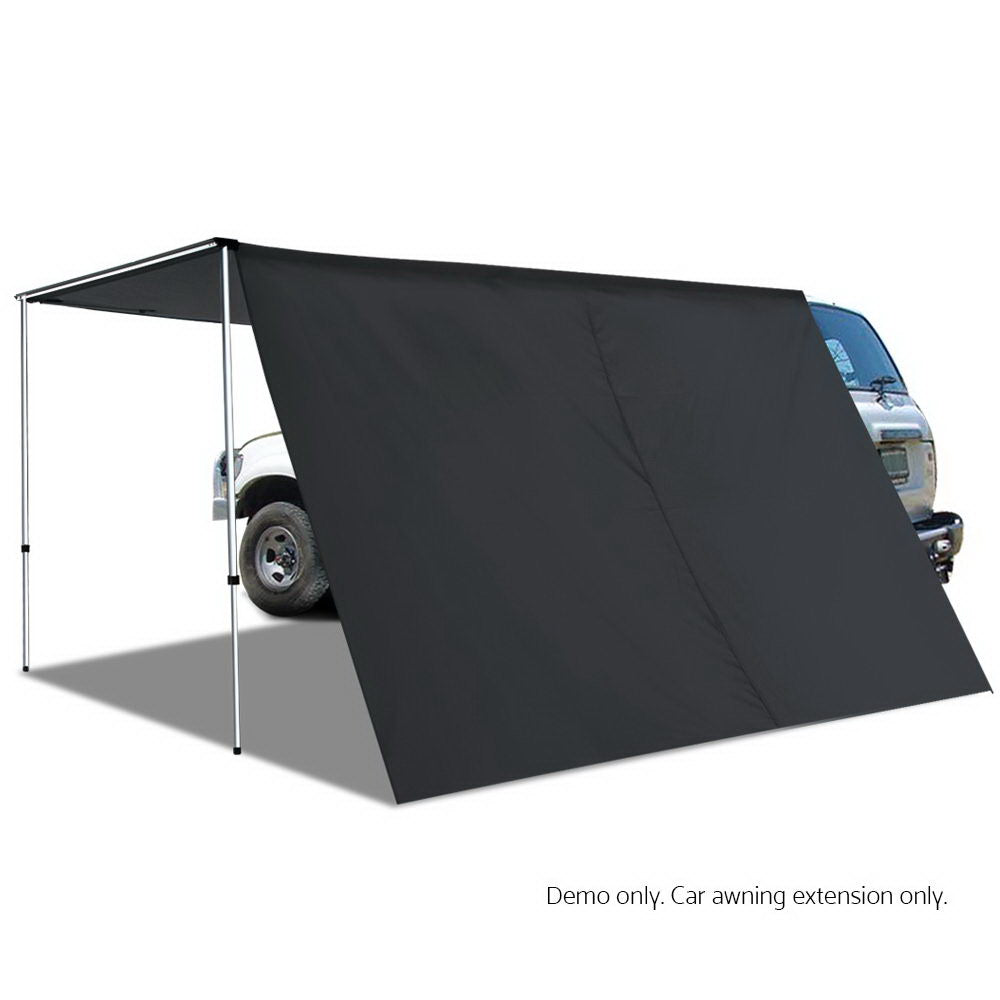 Car Shade Awning Extension 3 x 2M - Charcoal Black