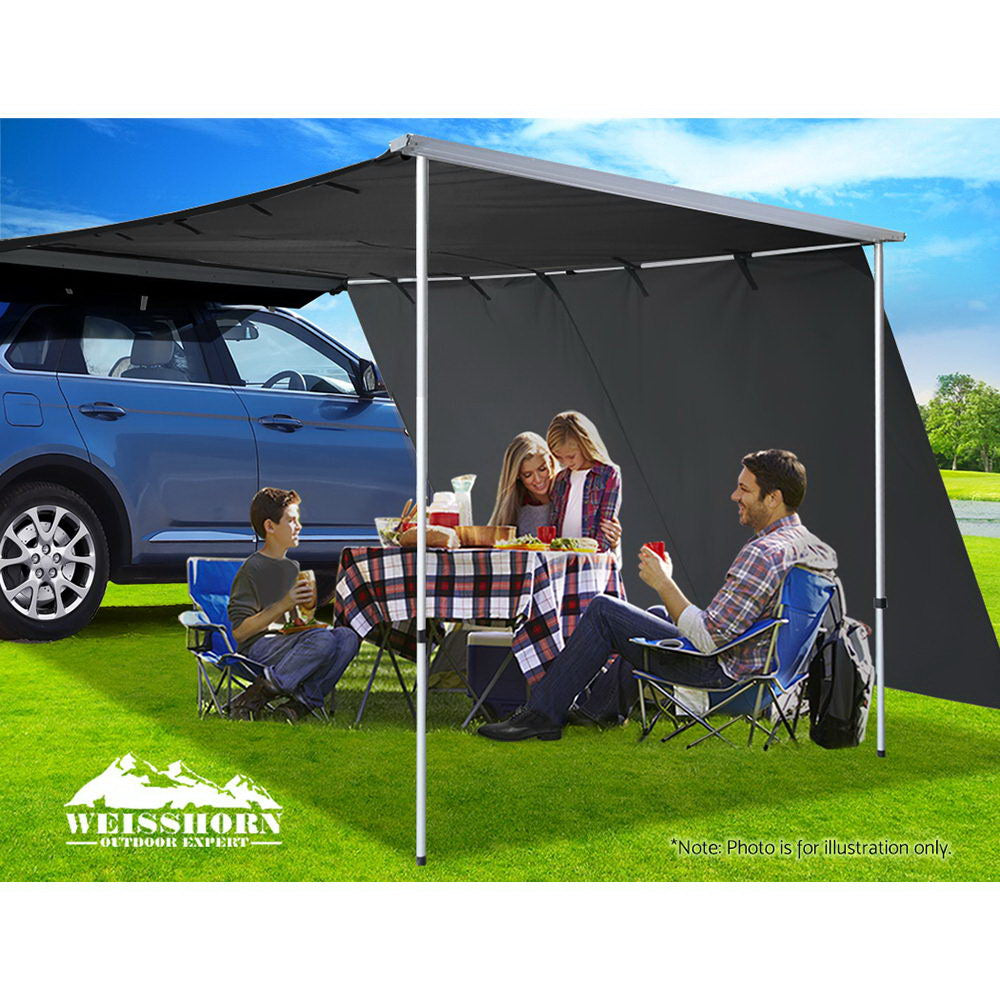 Car Shade Awning Extension 3 x 2M - Charcoal Black