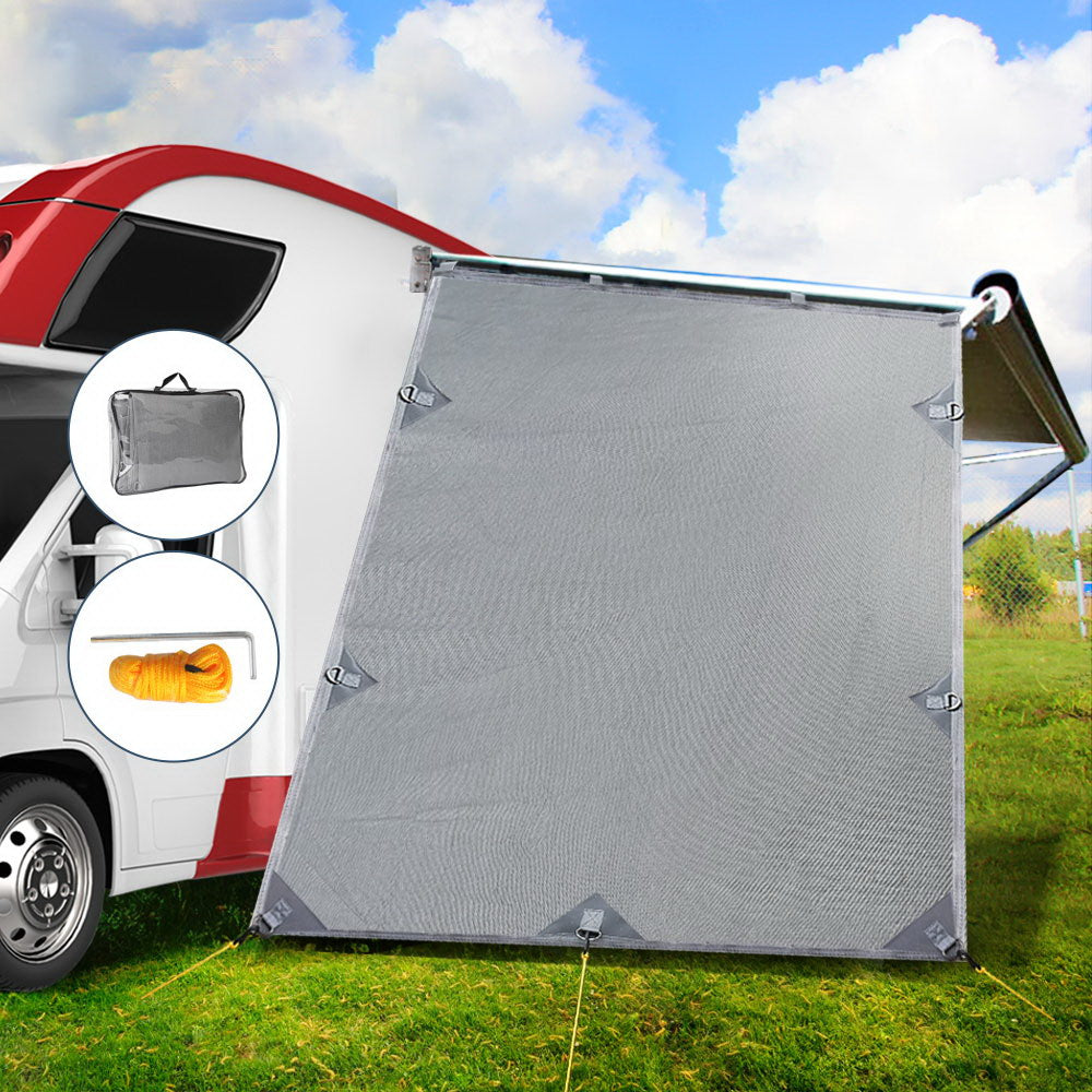 Weisshorn Caravan Roll Out Awning End Wall - Grey