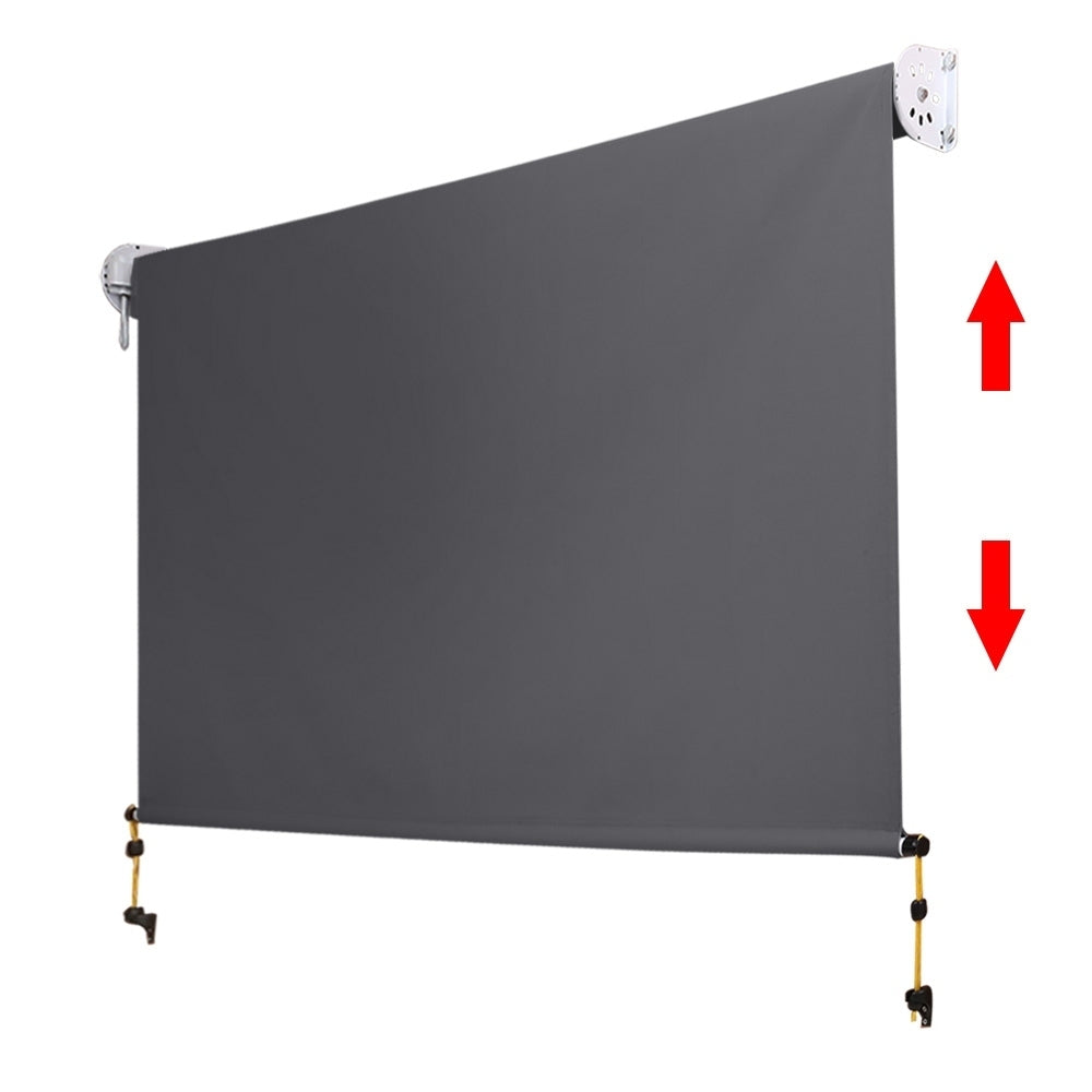 Instahut 1.8m x 2.5m Retractable Roll Down Awning - Grey