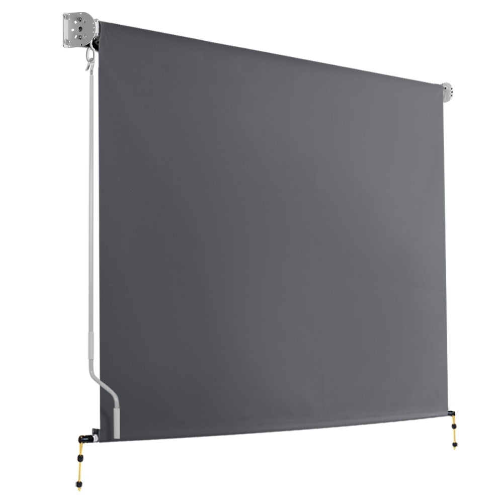 Instahut 2.4m x 2.5m Retractable Roll Down Awning - Grey