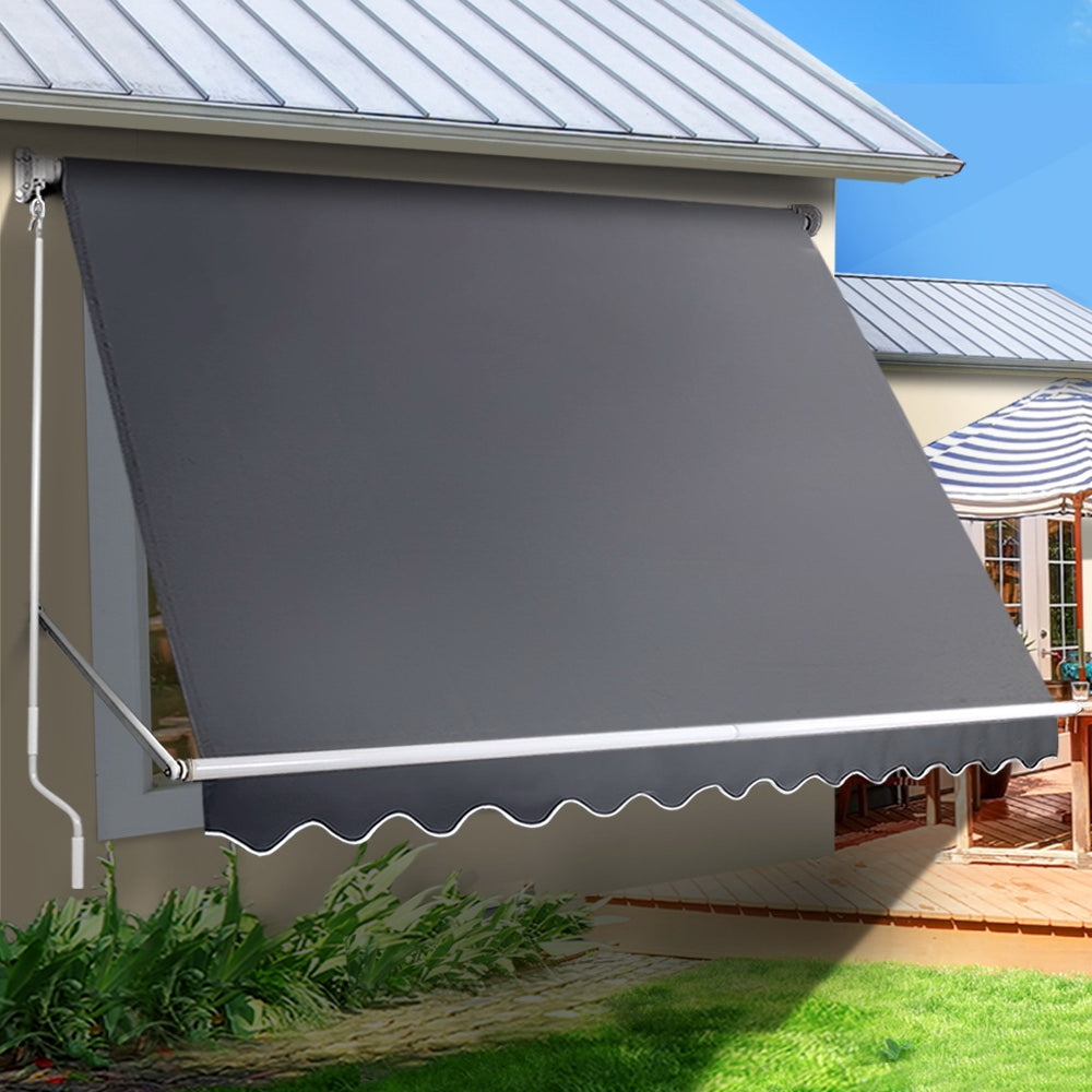 Instahut 3.1X 2.1 M Retractable Fixed Pivot Arm Window Awning Garden Blinds