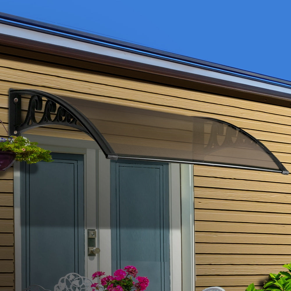 Instahut DIY Window Door Awning Shade 1 x 2m - Brown