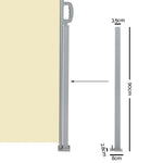 Instahut 1.8X6M Retractable Side Awning Garden Patio Shade Screen Panel Beige