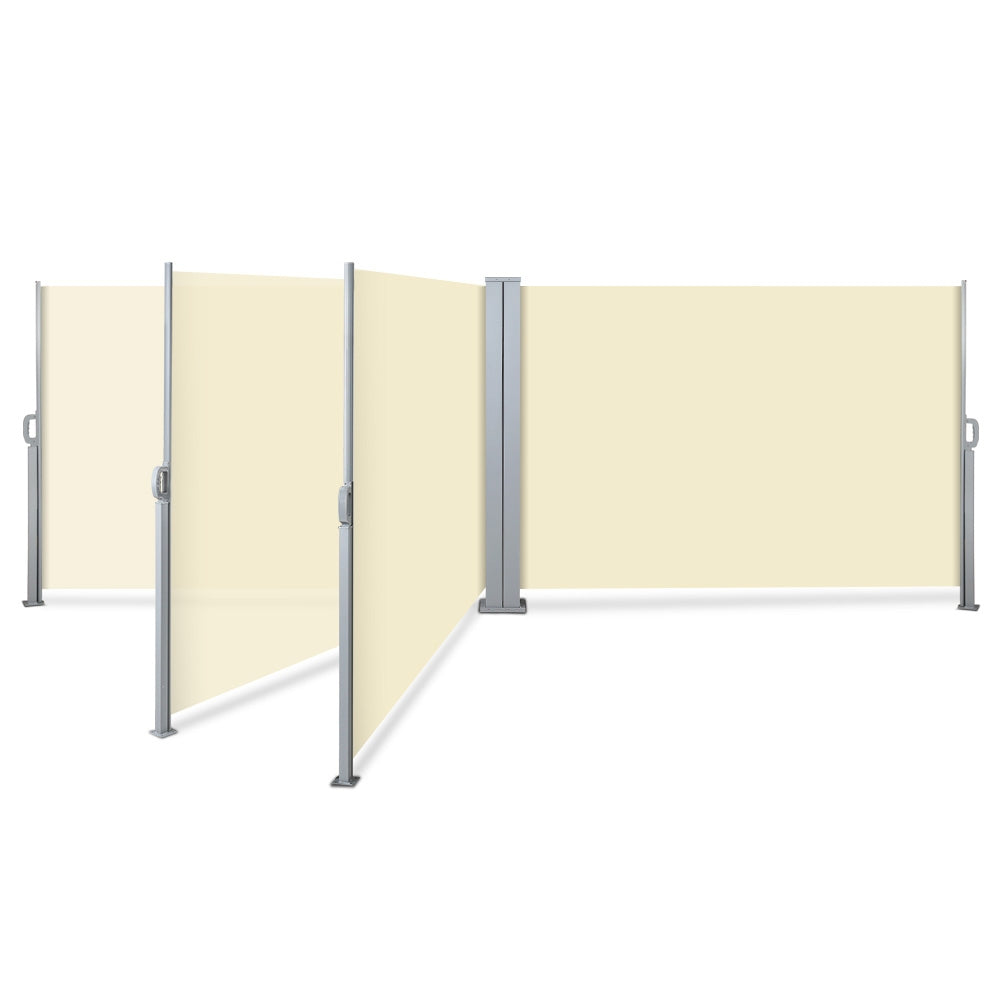 Instahut 1.8X6M Retractable Side Awning Garden Patio Shade Screen Panel Beige