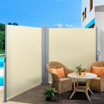 Instahut 1.8X6M Retractable Side Awning Garden Patio Shade Screen Panel Beige