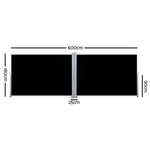 Instahut 1.8X6M Retractable Side Awning Garden Patio Shade Screen Panel Black