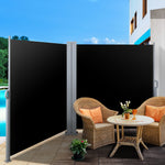 Instahut 1.8X6M Retractable Side Awning Garden Patio Shade Screen Panel Black