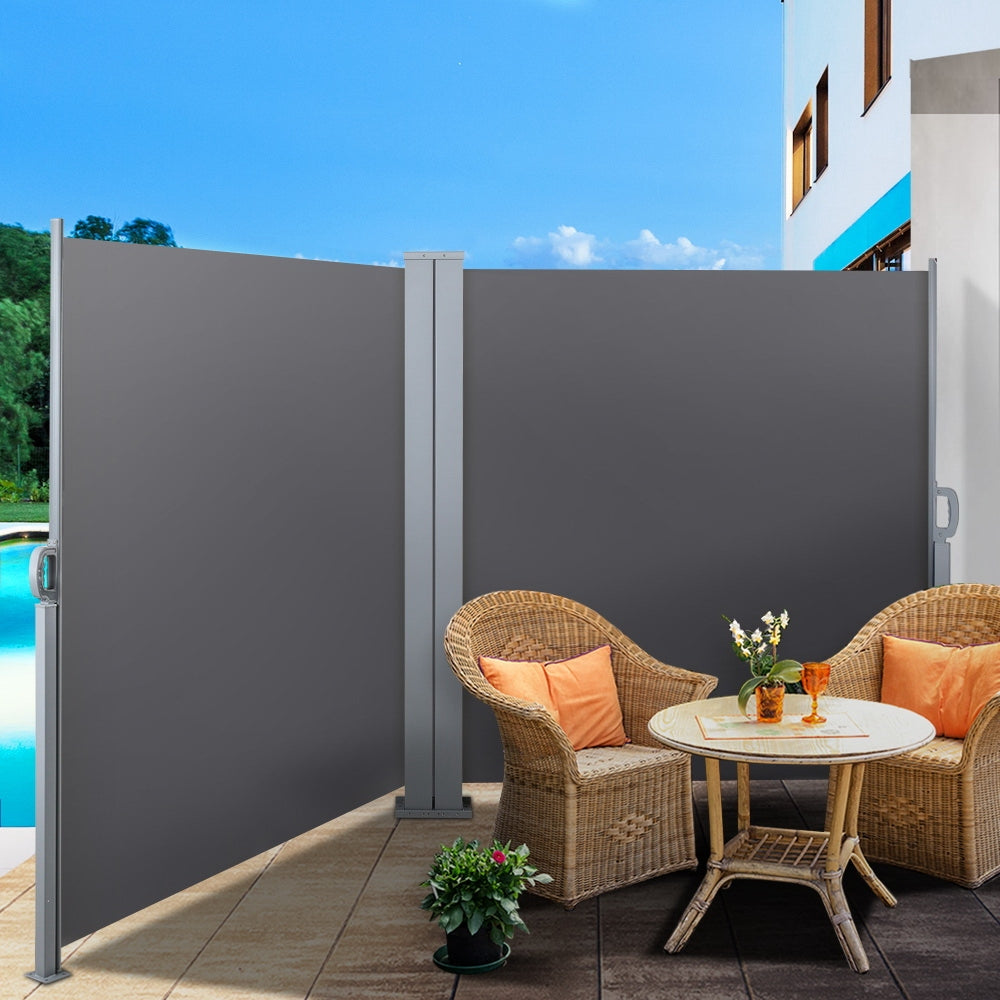 Instahut 2X6M Retractable Side Awning Garden Patio Shade Screen Panel Grey