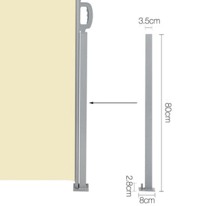 Instahut Retractable Side Awning Shade 1.8 x 3m - Beige