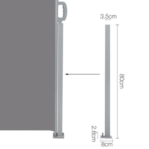 Instahut Retractable Side Awning Shade 2 x 3m - Grey