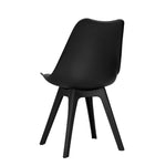 Artiss Set of 4 Retro Padded Dining Chair - Black