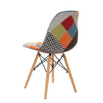 Artiss Set of 4 Retro Beech Fabric Dining Chair - Multi Colour