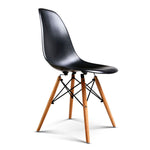 Artiss Set of 4 Retro Beech Wood Dining Chair - Black