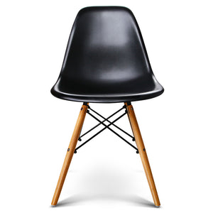 Artiss Set of 4 Retro Beech Wood Dining Chair - Black