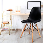 Artiss Set of 4 Retro Beech Wood Dining Chair - Black