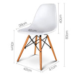 Artiss Set of 2 Retro Beech Wood Dining Chair - White