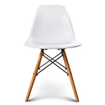 Artiss Set of 2 Retro Beech Wood Dining Chair - White